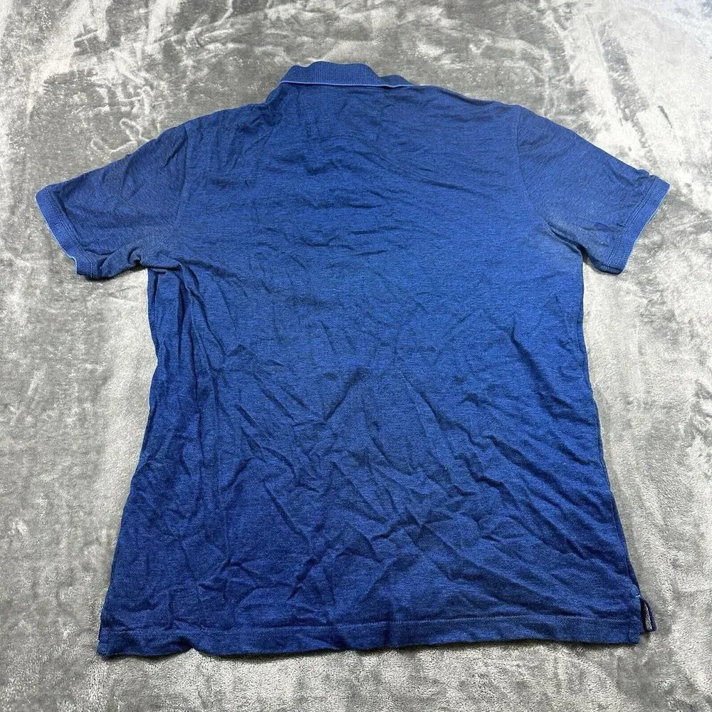 Banana Republic Shirt Men's XL Navy Blue Slim Fit Pique Polo Logo Short‎ Sleeve